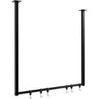 CLP Fenton Kledingstang - kledingstandaard - kledingroede - garderobestang - kleding stang - voor plafondmontage - met 6 haken - zwart