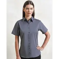 Premier Workwear PW302 Women´s Poplin Short Sleeve Blouse - Wit