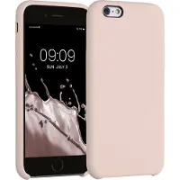 Kwmobile telefoonhoesje geschikt voor Apple iPhone 6 / 6S - Hoesje met siliconen coating - Smartphone case in kokosmelk