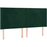 vidaXL Hoofdbord met randen 183x16x118/128 cm fluweel donkergroen