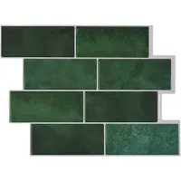 vidaXL Subway tegel 10 st Donkergroen 29 x 21 cm Polyurethaan en PET