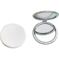 OEM make-upspiegel, ronde opvouwbare spiegel 8 cm, professionele dubbelzijdige handtasspiegel (één kant vergroot, de andere kant normaal) pu surface pocket mirror compacte spiegel