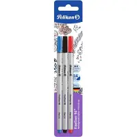 Pelikan Fineliner 96 farbig sortiert schwarz/rot/blau 0.4mm Blister
