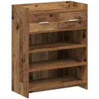 vidaXL Schoenenkast met lade Oud hout 73,5 x 36 x 92 cm Bewerkt hout