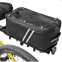 VHV -Fietstas Bagagedrager 8L - Waterafstotende Bagagedragertas met Reflecterende Strip - Compacte Fietstas Achterdrager voor Heren en Dames - Inclusief Schouderband - Zwart