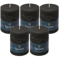 Spaas Rustieke Stompkaarsen - Zwart – 80/110mm - circa 65 uur - 5 kaarsen