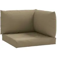 vidaXL Palletkussens 3 st stof gemêleerd taupe