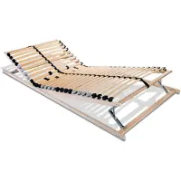 Coemo 7-zones lattenbodem Ergo KF 80x200 cm met verstelbaar hoofd- en voetgedeelte, voorzien van 28 flexibele latten, instelbare stevigheid en middenband voor drukverdeling