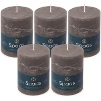 Spaas Rustieke Stompkaarsen - Donkergrijs – 80/110mm - circa 65 uur - 5 kaarsen