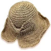VHV -Brede Rand Strandhoed van Stro voor Dames - Luxe Zonnehoed Opvouwbaar met UV-Bescherming - Verstelbare en Ademende Strohoed met Strik voor Tuinieren, Strand en Reizen - Elegant Zomerhoed Model