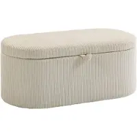 HOMCOM Opbergottoman-Polyester, Schuim-105L x 51B x 49H cm-Beige