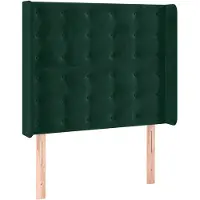vidaXL Hoofdbord met randen 103x16x118/128 cm fluweel donkergroen