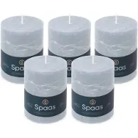 Spaas Rustieke Stompkaarsen - Lichtblauw - 80/110mm - circa 65 uur - 5 kaarsen