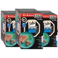 Sheba 3x Kattenvoer Nat Classic Paté Vis Selectie Multipack 12x85 Gr