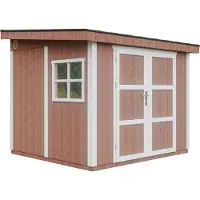 Timbela M938-REDWOOD RED - LP SmartSide Tuinhuis op houtbasis - 5,9 m² - 248x294xH231 cm - met vloer en verf