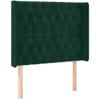 vidaXL Hoofdbord met randen 93x16x118/128 cm fluweel donkergroen