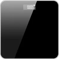 Intirilife Ultradunne badkamerweegschaal Lichaamsweegschaal in Zwart met 26 x 26 cm basis en digitale display - Voor het snel en nauwkeurig wegen van lichaamsgewicht of voorwerpen