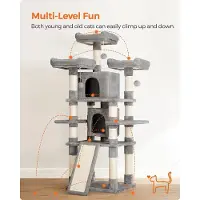 Nancy's XXL Krabpaal voor katten - Kattenboom - Grijs - 60 x 55 x 172 cm