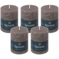 Spaas Rustieke Stompkaarsen - Donkergrijs - 70/95mm - circa 35 uur - 5 kaarsen