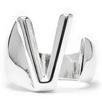Luxenter Ring 'Alphabet V' zilver