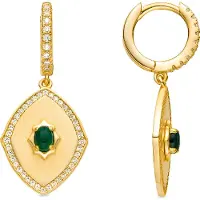 Luxenter Oorbellen 'Emxy' goud / smaragd
