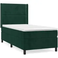 vidaXL Boxspring met matras fluweel donkergroen 100x200 cm