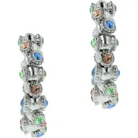 Otazu Vintage Barrel Hoops Multicolor - Rhodium Maat: OS | Oorbellen Outlet | Dames | Zilver