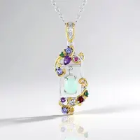 Cavill - 925 Sterling Zilveren Halsketting met Welo-opaal 0,73 ct en 1,41 ct Edelstenen - Elegant & Kleurrijk Design