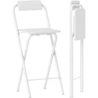 HOMCOM Barkruk-MDF, staal-37L x 45B x 87H cm-Wit