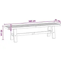 vidaXL Eetbank NOAIN 160 x 41 x 45 cm Massief grenenhout Naturel