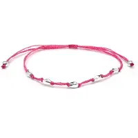 Luxenter Roze katoenen armband met 925 sterling zilveren afwerking - Buawe
