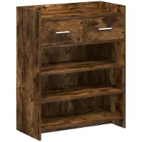 vidaXL Schoenenkast Gerookt eiken 73,5 x 36 x 92 cm Bewerkt hout