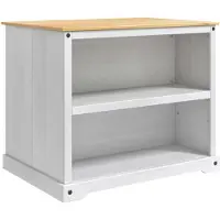 vidaXL Keukeneiland set, 2 stuks, wit en honingkleurig, 112 x 77 x 91,5 cm