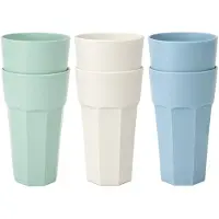 PlasticForte onbreekbare drinkglazen - 6x stuks - kunststof/plastic - mix van 3 kleuren - 600 ml - 16 cm - stapelbaar