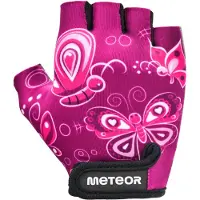Meteor Kids M Butterflies - Fietshandschoenen - Roze, Maat M