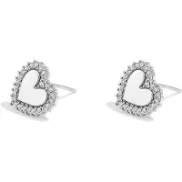 Yehwang Lovely oorknopjes glamour randje zilver