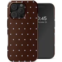 Selencia Vivid Backcover voor de Apple iPhone 16 Pro - Happy Dots Chocolate