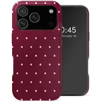 Selencia Vivid Backcover voor de Apple iPhone 17 Pro - Happy Dots Burgundy