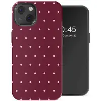 Selencia Vivid Backcover voor de Apple iPhone 13 - Happy Dots Burgundy