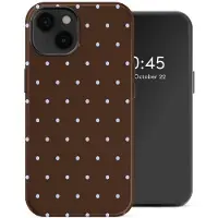 Selencia Vivid Backcover voor de Apple iPhone 14 - Happy Dots Chocolate