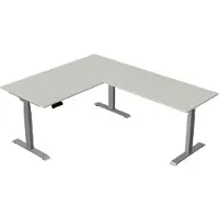 Kerkmann Elektrisch Zit-Sta Hoekbureau Move New Base 160x200 cm – Licht grijs