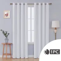 OEM Verduisteringsgordijnen met Oogjes,Lichtdichte Gordijnen voor de Woonkamer, Slaapkamer, Kerst, Kant en Klaar, 140x290 cm (B x H), Grijswit, 1 stuk