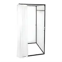 Happiq Paskamer Tent Vrijstaand – 100x100x200 cm – Met Kledinghanger – Voor Winkel en Thuisgebruik – Wit