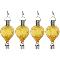 Cepewa LED ballonhanger - 4x - geel - H17 cm - luchtballon - tuinverlichting/buitenlamp