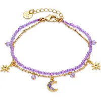Luxenter Armband van paars kristal met 18-karaats geelgouden afwerking - Ayora