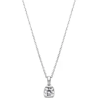Luxenter 925 sterling zilveren ketting met glanzende zirkonia en rhodiumafwerking - Setentaitres