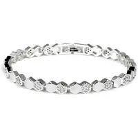 Luxenter Armband met glanzende zirkonia en rhodiumafwerking - Lyth