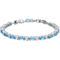 Luxenter Armband met zilveren afwerking en aquamarijn zirkoon - Libsi