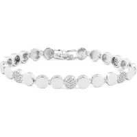 Luxenter -armband met glanzende zirkonia en rhodiumafwerking - Sywi