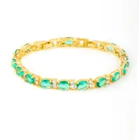 Luxenter Armband met 18-karaats geelgouden afwerking en groen Paraiba hydrothermaal kwarts - Hadal